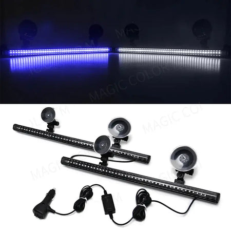 96 LED Car Strobe Light Emergency Flash Warning Lamp 2-in-1 3030 SMD Windshield Bar Auto Traffic Advisor Car Accessories 12V-24V by InterCyprus Trading Ltd