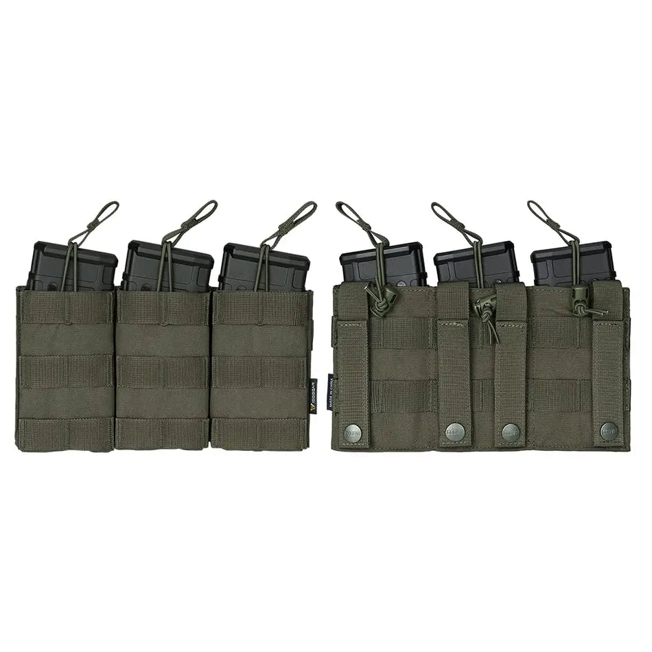 Funda Triple Abierta para Cargadores para AR-15, Transportador MOLLE de Nylon 600D
