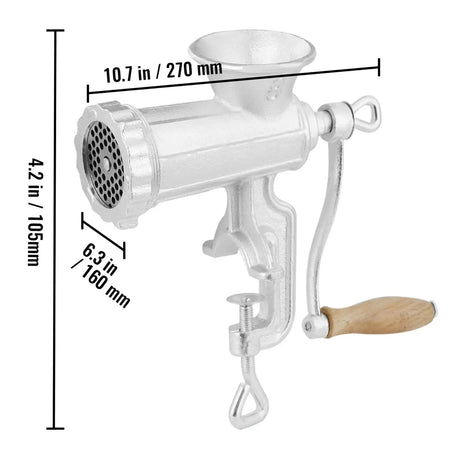 Manual Cast Iron Meat Grinder Table Clamp Mincer number 8 / United States