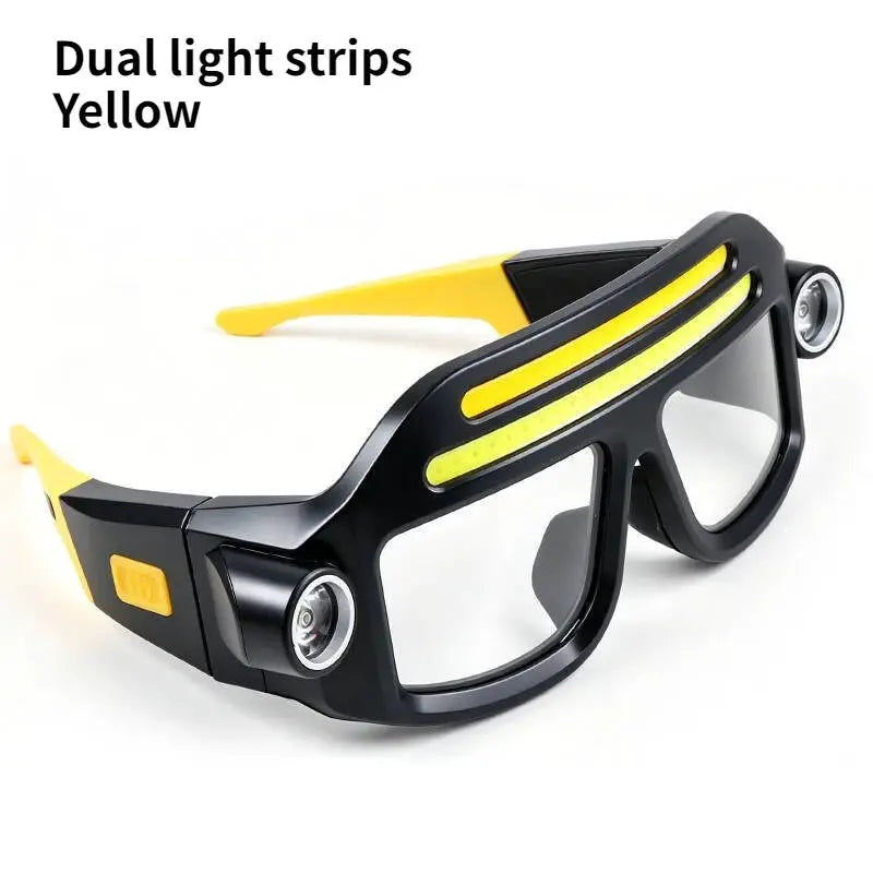 Rechargeable COB LED Glasses Headlight TYPE C Waterproof Lightweight Adjustable Angle Work Lamp for Car Maintenance Repair by InterCyprus Trading Ltd