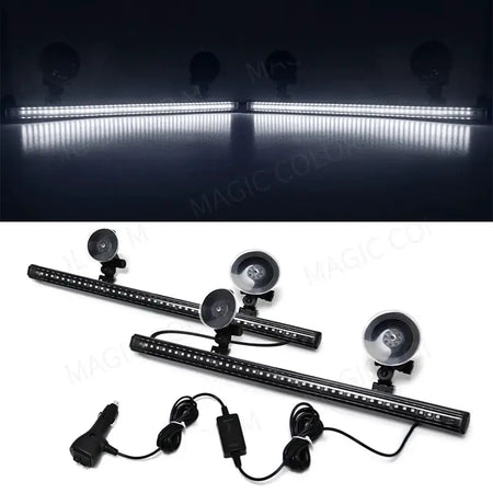 96 LED Car Strobe Light Emergency Flash Warning Lamp 2-in-1 3030 SMD Windshield Bar Auto Traffic Advisor Car Accessories 12V-24V by InterCyprus Trading Ltd