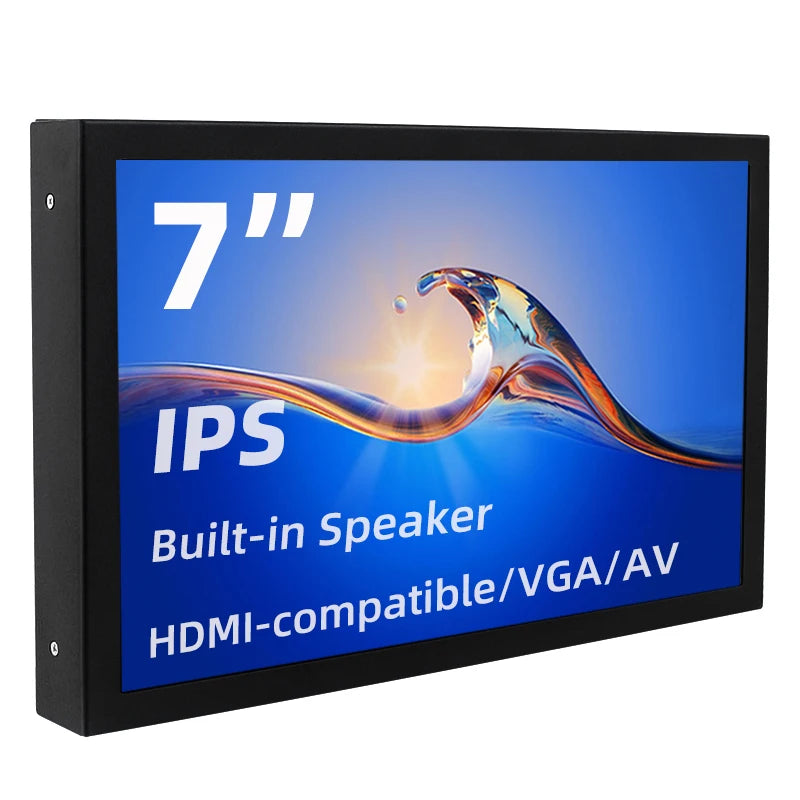 7 Inch Portable Display - IPS 1024x600 LCD with HDMI, VGA, AV Inputs