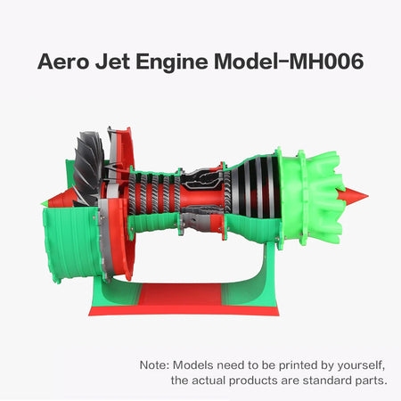 3DSWAY Jet Engine Model Components Kit for Bambu Lab 3D Printers