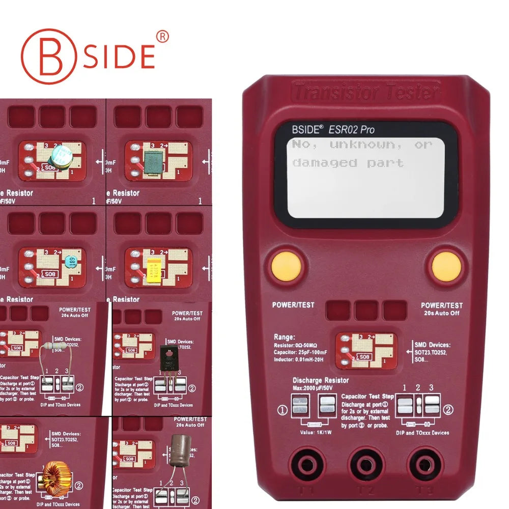 BSIDE ESR02 PRO Tester &ndash; ESR Meter for SMD Components