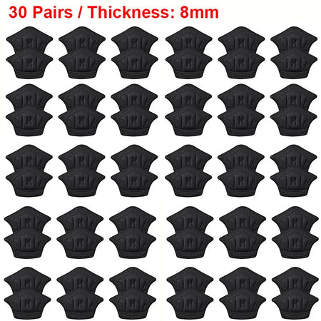 Insoles Patch Heel Pads &ndash; Comfortable Memory Foam Cushion 30pairs-Black-8mm / One size