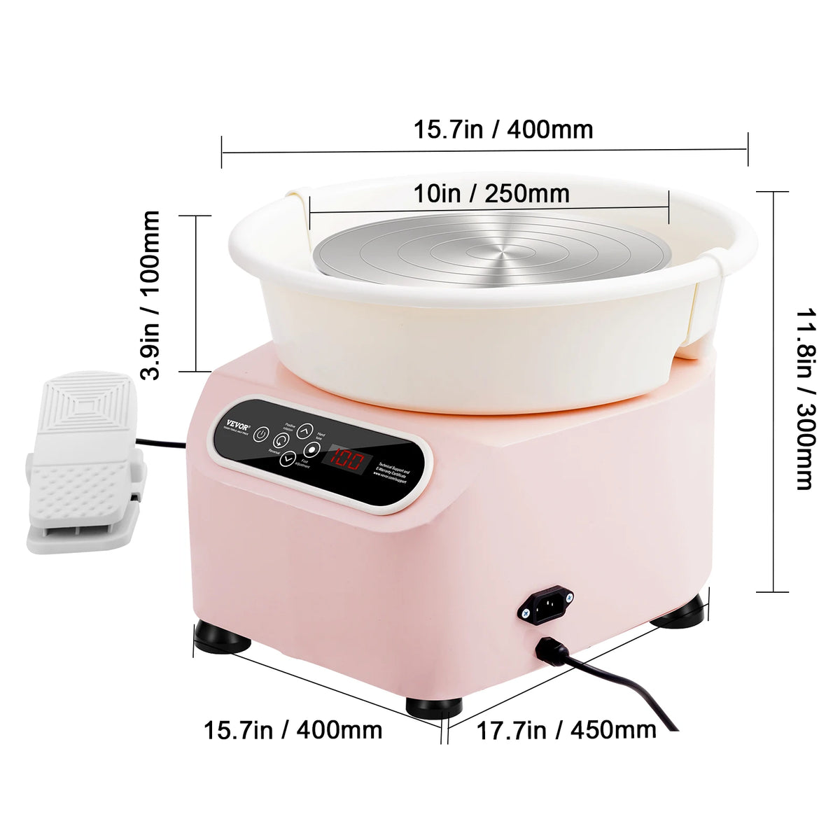 SucceBuy Pottery Wheel 11 Inch &ndash; Direct Drive 450W 10in Pink 350W / Poland