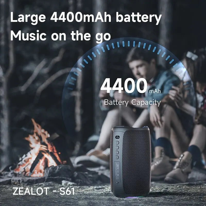Zealot-S61 Portable Bluetooth Speaker &ndash; Dual Diaphragm Bass