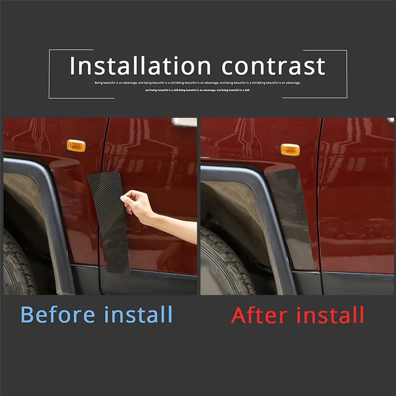 Pegatinas exteriores laterales de fibra de carbono para Toyota FJ Cruiser 2 piezas