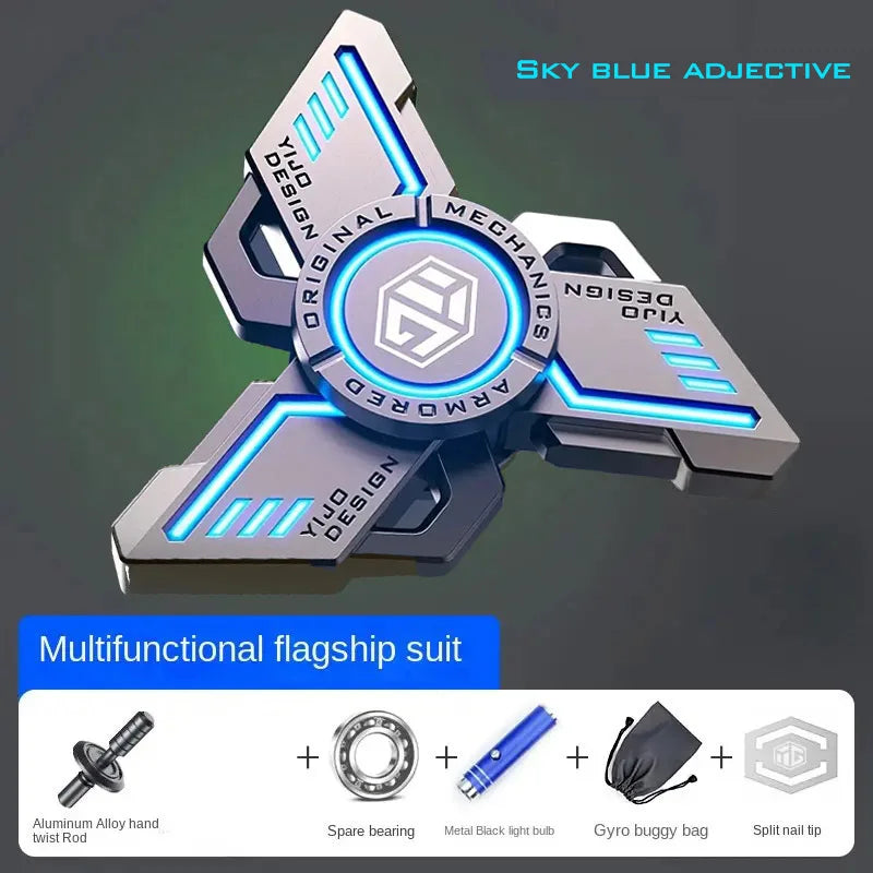 Luminous Antistress EDC Fidget Spinner - Alloy Metal Hand Toy for Kids &amp; Adults Standard-Blue / CHINA