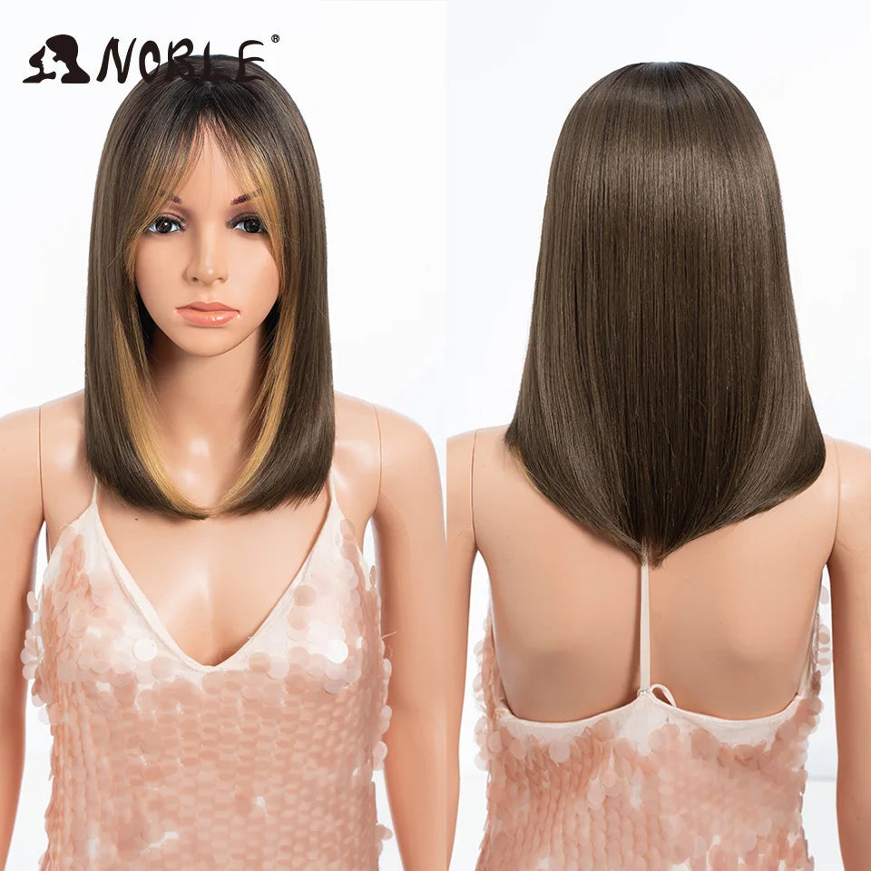 Noble Bob Wig - Silky Straight 16 Inch Synthetic Wig with Bangs for Cosplay and Daily Wear TTHL4-10A-26F / CHINA / 16inches