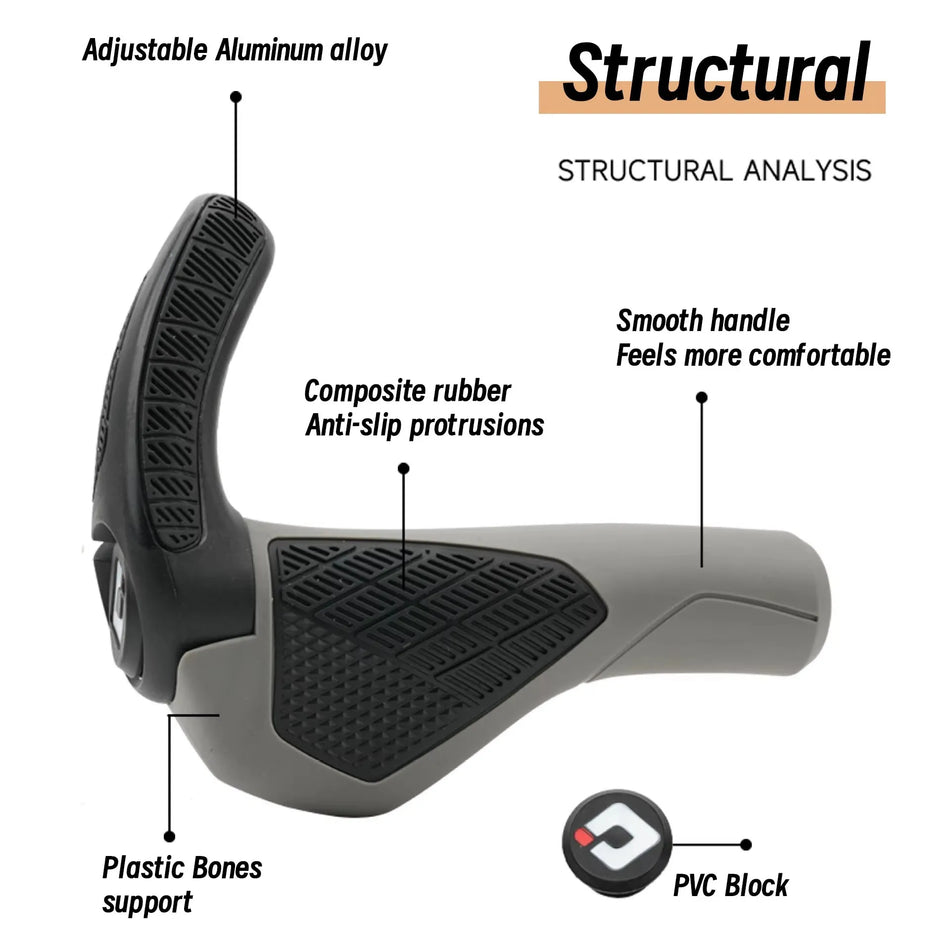ODI Ergonomik Boynuzlu Dağ Bisikleti Tutamağı, 22mm, Kauçuk ve Alaşım, Siyah, Kahverengi veya Gri