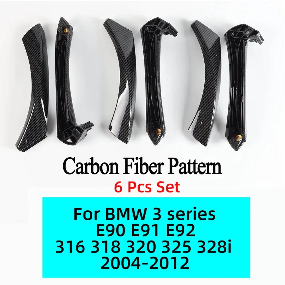 6 Pcs Set Interior Door Handles with Cover Trim Gray Beige Black for BMW 3 Series E90 E91 E92 316 318 320 325 328i 330 335 by InterCyprus Trading Ltd