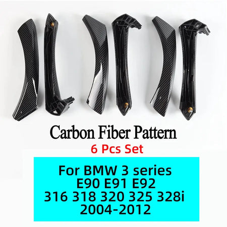 6 Pcs Set Interior Door Handles with Cover Trim Gray Beige Black for BMW 3 Series E90 E91 E92 316 318 320 325 328i 330 335 by InterCyprus Trading Ltd
