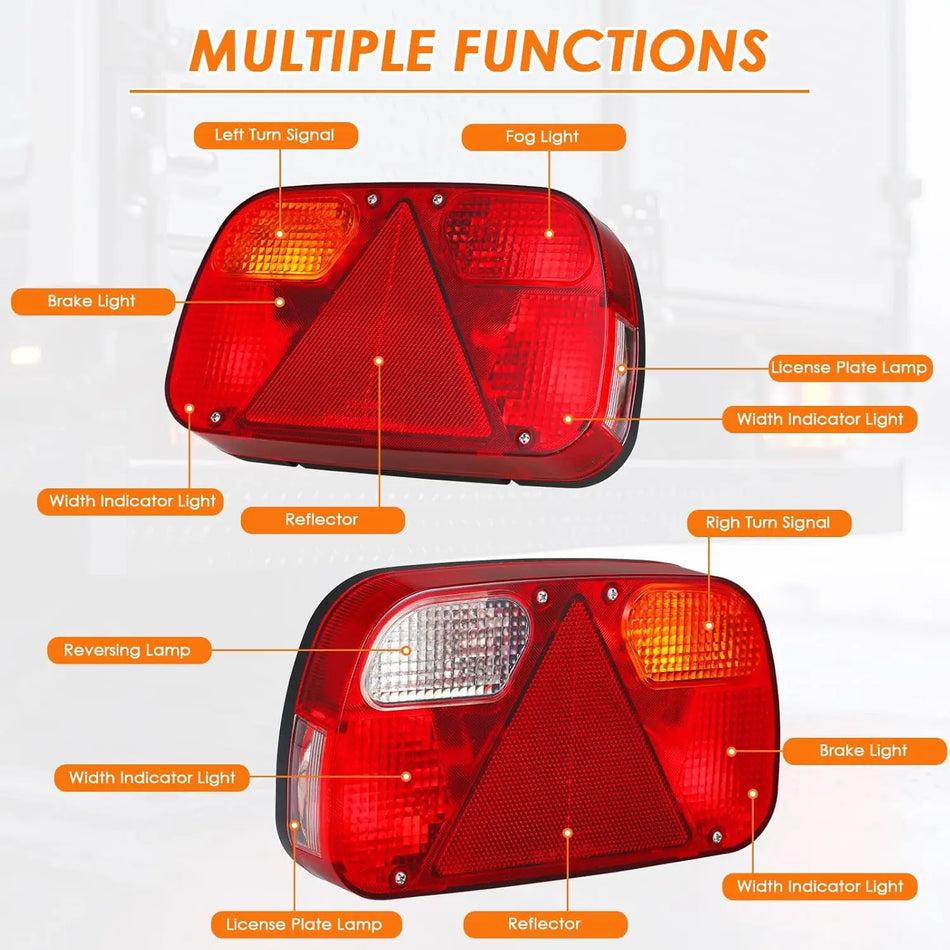 Set de lumini spate pentru remorcă cu conector de 13 pini și cablu cu 5 miezuri