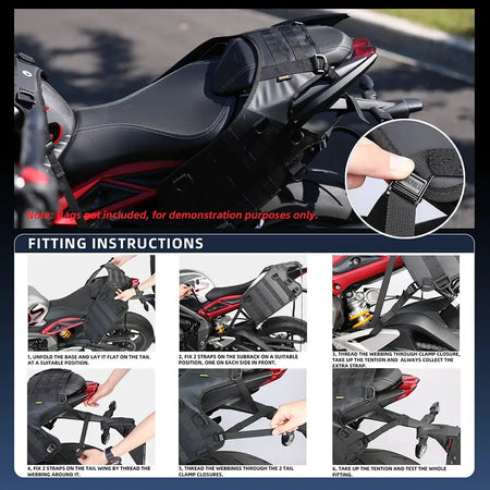 Rhinowalk Motorcycle Saddle Bag Base Tail Side Bag Mount Rack Pad Installation For Universal Motors Back Seat Luggage Accessory by InterCyprus Trading Ltd