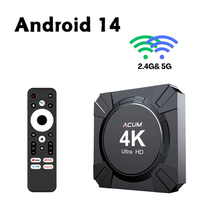 Android 14 TV Box Allwinner H313 4K Player &ndash; Voice Remote UK Plug / CHINA