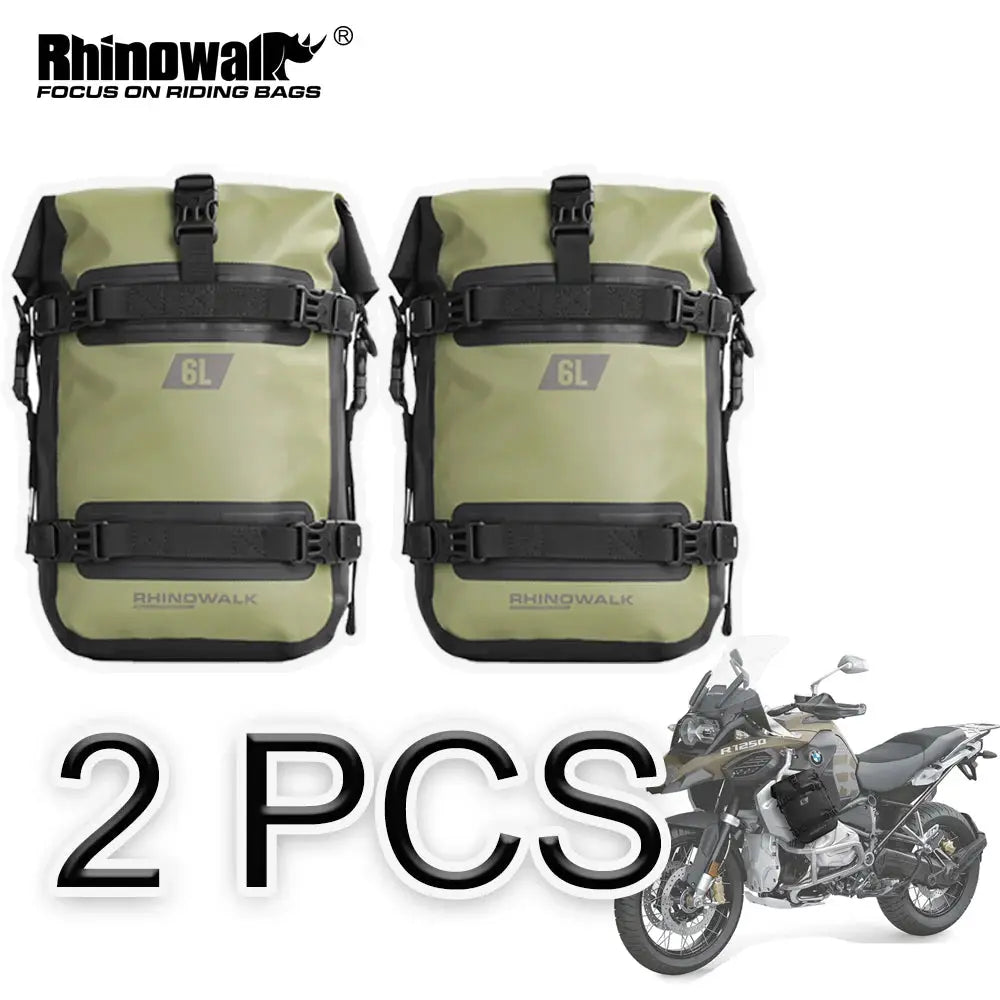 Rhinowalk 2 PCS Motorcycle Crash Bar Bag 100%Waterproof Universal Motor Dry Bumper Bag 6L Pannier Side Bag Tool Pack Summer by InterCyprus Trading Ltd