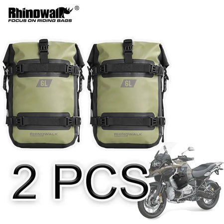 Rhinowalk 2 PCS Motorcycle Crash Bar Bag 100%Waterproof Universal Motor Dry Bumper Bag 6L Pannier Side Bag Tool Pack Summer by InterCyprus Trading Ltd