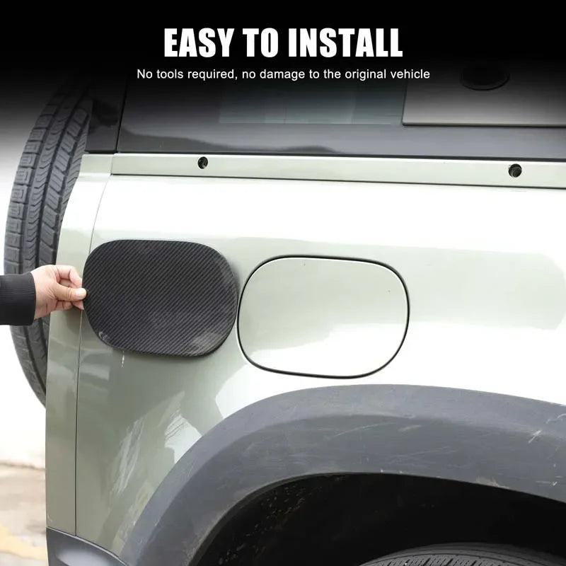 Ægte kulfiber Defender brændstoftankdæksel klistermærke Pro