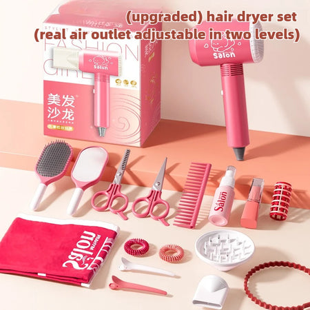 Girls Beauty Salon &ndash; Realistic Pretend Hair Styling Kit Upgraded Hair dryer