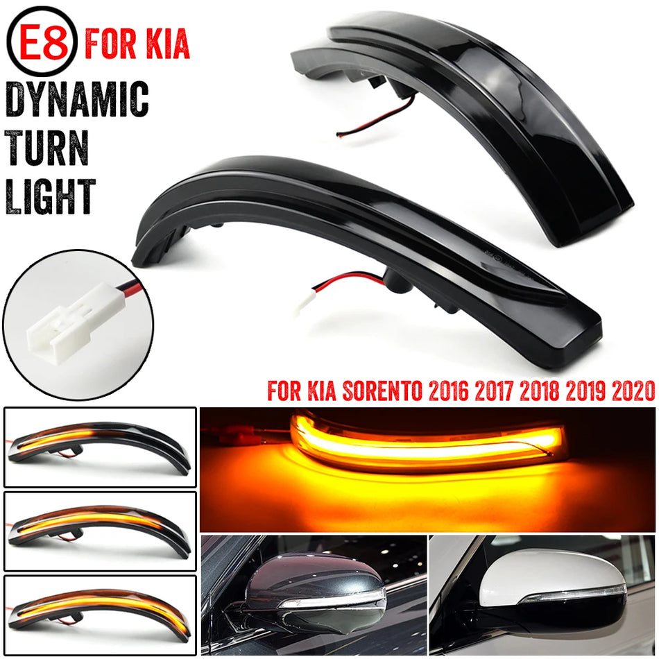 Luces de señal de giro LED para Kia Sorento 2016-2020 intermitente dinámico en el espejo retrovisor lateral