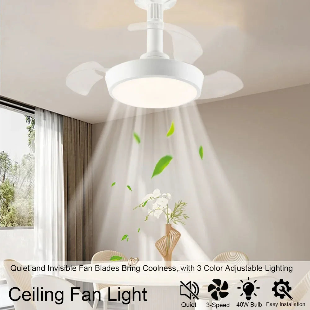 Ceiling Fan Light 48W - Three Lighting Modes And Quiet Motor