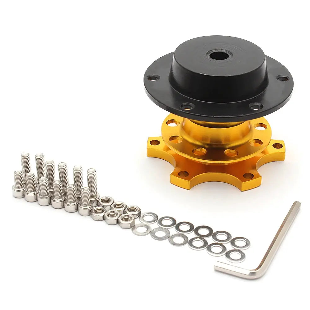 Universal Steering Wheel Quick Release Hub Adapter Snap Off Boss Kit with 6 Hole Steering Wheel Hub for Race/Rally/Motorsport by InterCyprus Trading Ltd