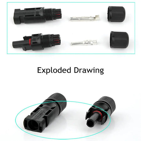 Waterproof Solar Connectors - 5 Pairs