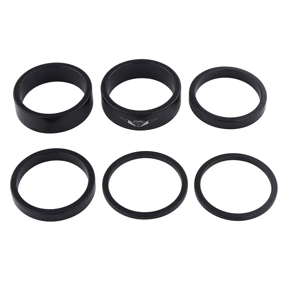 Bike Headset Spacer Kit 6 Pcs 2 5 10mm Aluminum Alloy Black