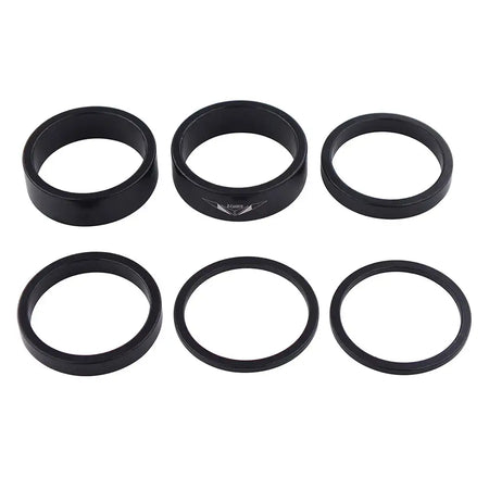 Bike Headset Spacer Kit 6 Pcs 2 5 10mm Aluminum Alloy Black