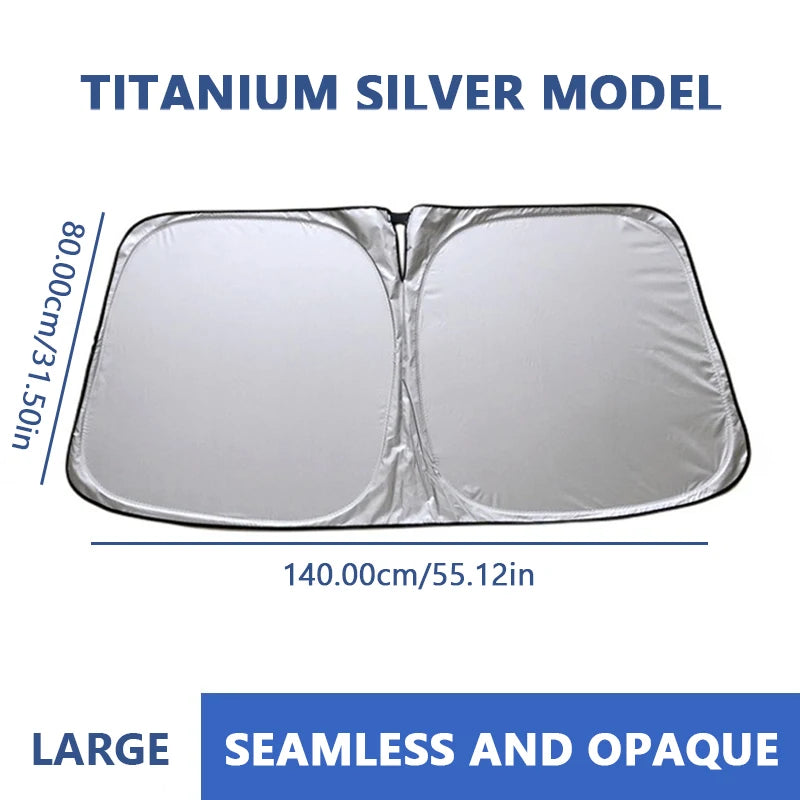 SEAMETAL Foldable Car Windshield Sun Shade for UV Protection and Summer Cooling Size L / CHINA
