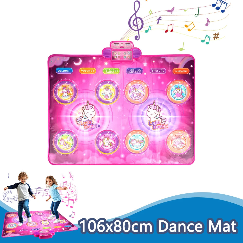 Kids Electronic Dance Mat 106x80cm &ndash; Interactive Light and Bluetooth Music Toy B 106x80cm