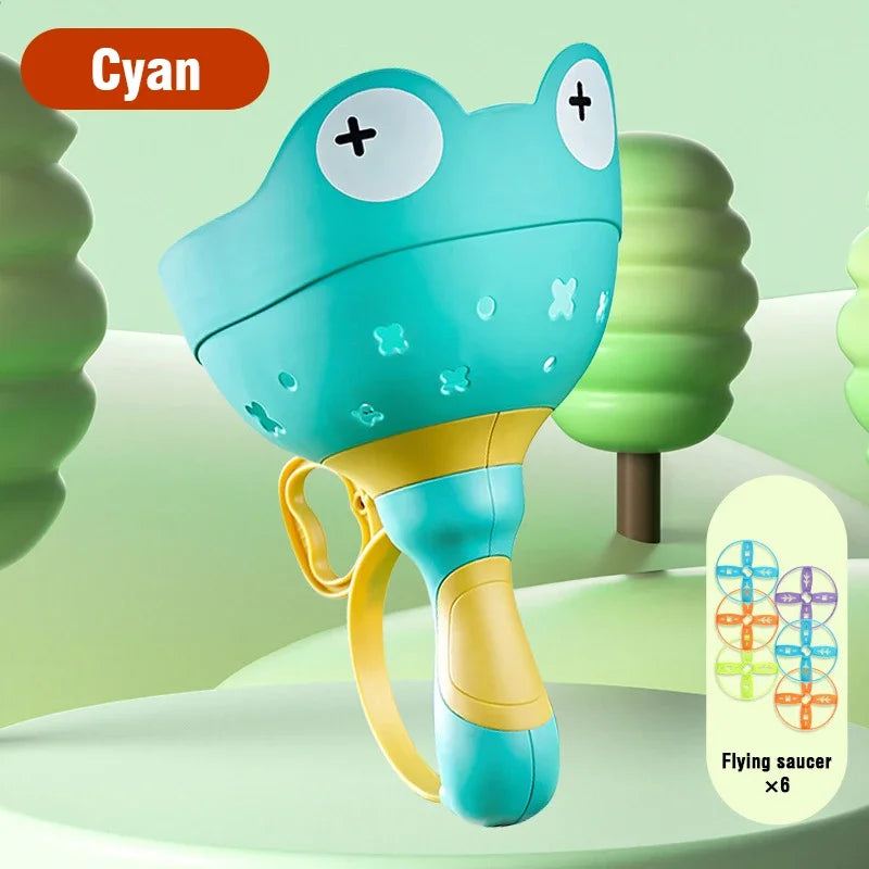 Saucer Flying Disc Launcher &ndash; Fun Outdoor Sports Game for Kids Green 8 disk