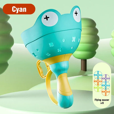 Saucer Flying Disc Launcher &ndash; Fun Outdoor Sports Game for Kids Green 8 disk