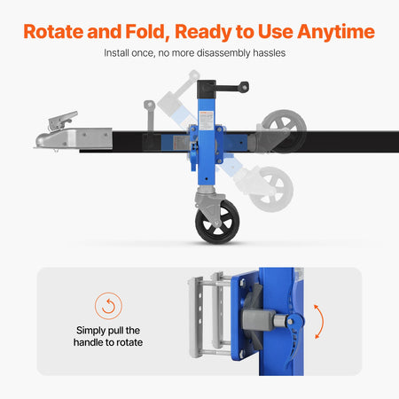 SucceBuy 10in Trailer Jack Sidewind &ndash; 1600lb Load Capacity