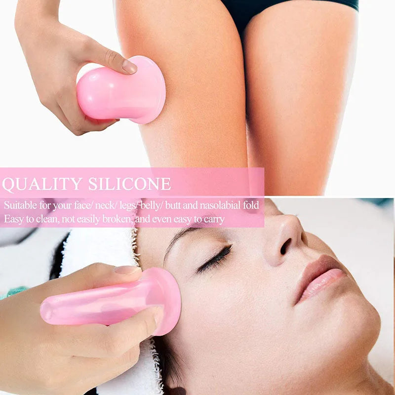 3/4PCS Silicone Vacuum Cupping Massage Jars - Face Lift