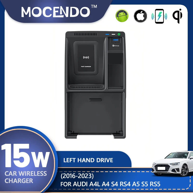 Tapis de charge avec charge rapide 15W pour Audi A4 A5
