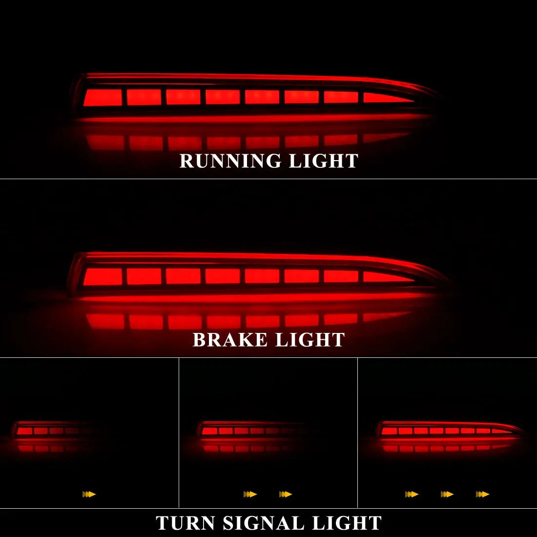 LED Rear Bumper Reflector Light For For Cadillac ATS XT5 For Chevrolet Camaro Pontiac G8 Function Brake Dynamic Turn Signal 12V by InterCyprus Trading Ltd