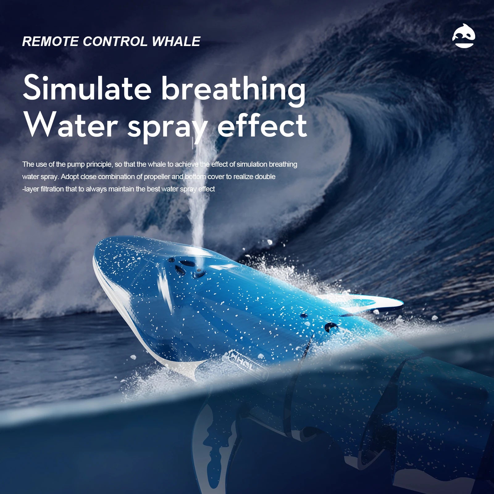 Remote Control Underwater Whale Submarine for Pools and Lakes