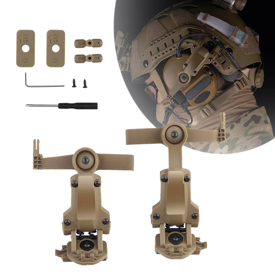 Adjustable Tactical Airsoft Headset Mount Bracket for Mlok Rails