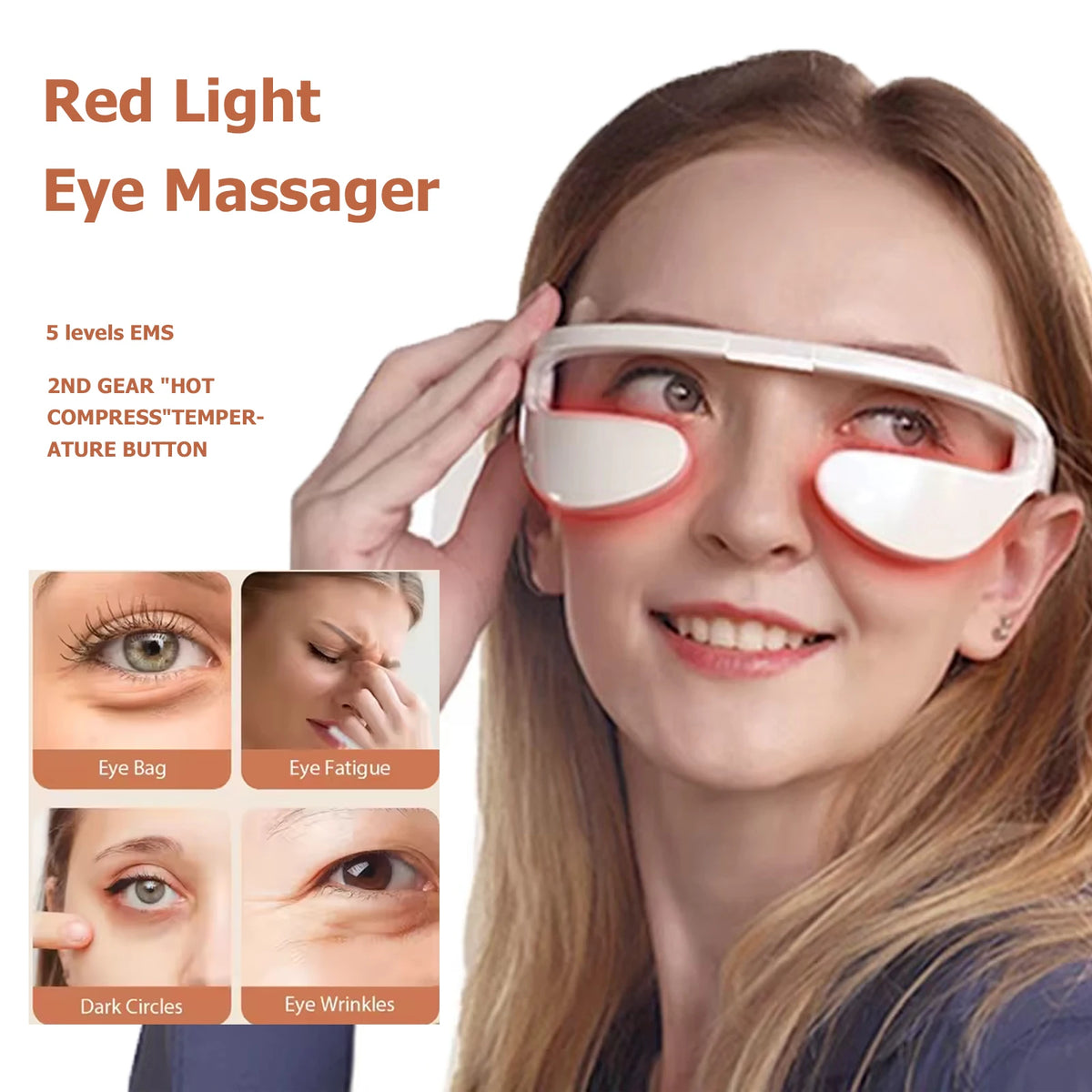 EMS Pulse Vibration Under-Eye Massager - Heated Relief