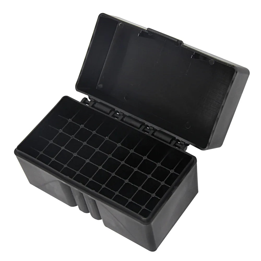 L1QPJ0502 50-Round Flip-Top Rifle Ammo Box &ndash; Easy Access Black
