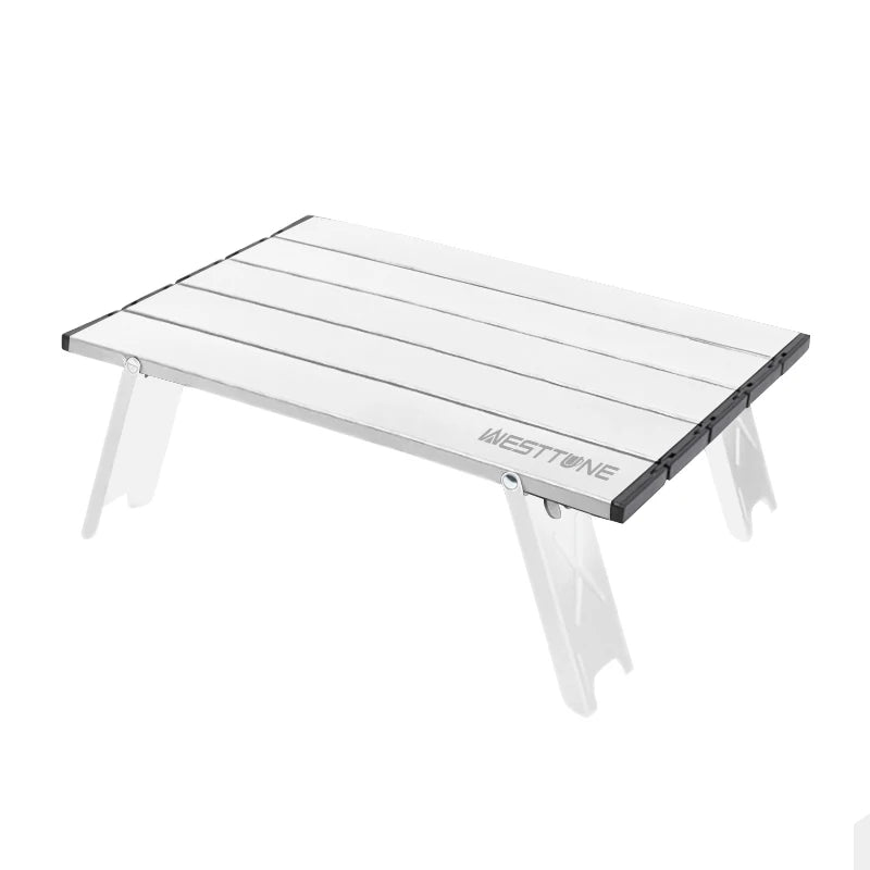 WESTTUNE Mini Camping Table &ndash; Ultralight Rollup Table Silvery