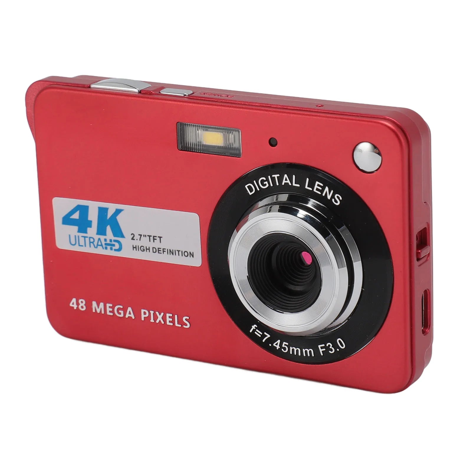 4K 48MP Autofocus Camera with 8X Zoom red