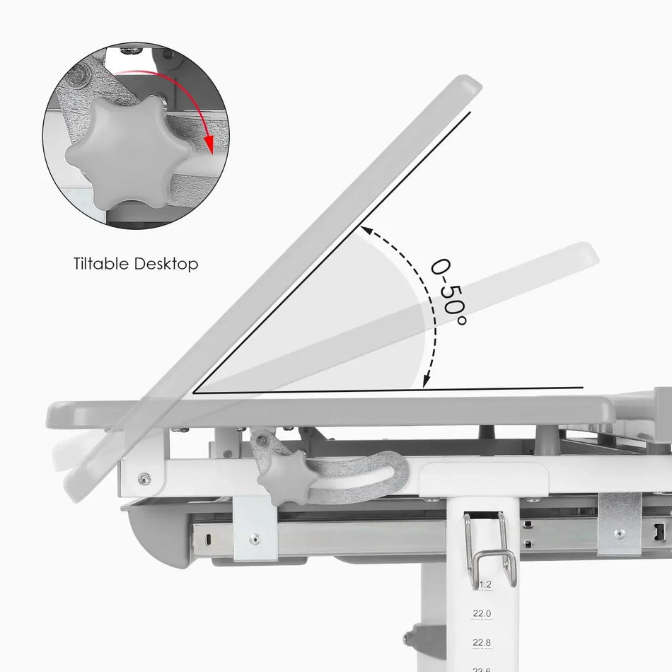 Набор регулируемого стола и стула для детей с ящиком для светодиодной лампы