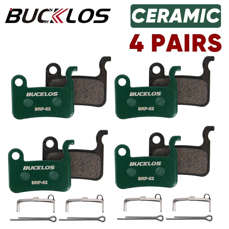 Bucklos Ceramic Hydraulic Disc Brake Pads - Wear Resistant Ceramic 4Pairs