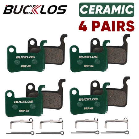 Bucklos Ceramic Hydraulic Disc Brake Pads - Wear Resistant Ceramic 4Pairs