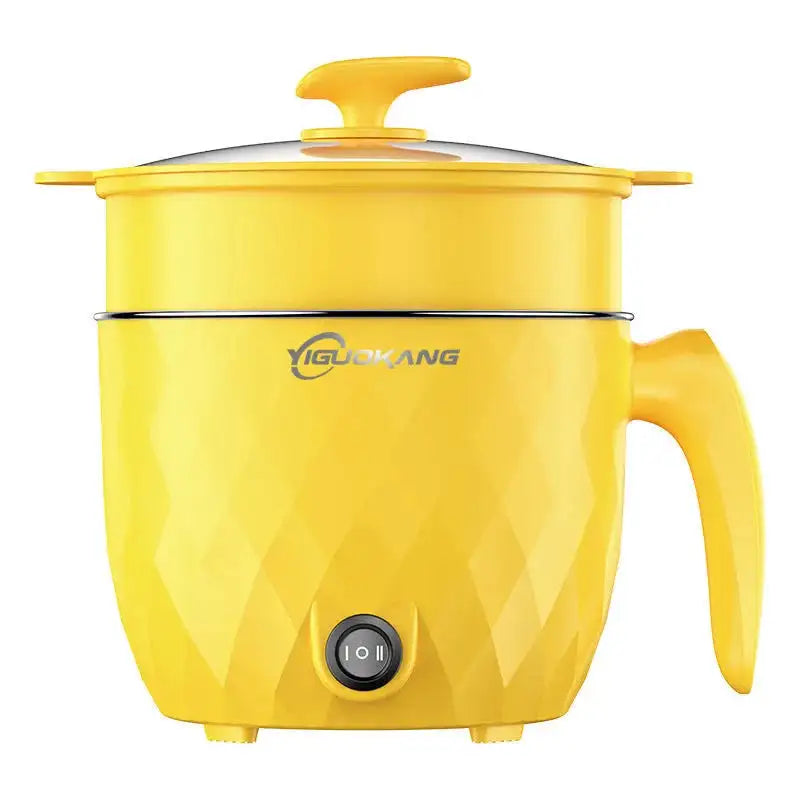 Mini Electric Rice Cooker Pot With Nonstick Compact 600W Double Yellow / EU