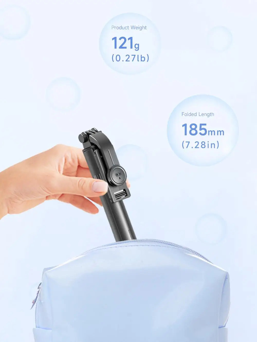 CrownQu Wireless Selfie Stick Tripod &ndash; 360 Degree Rotatable With Detachable Remote