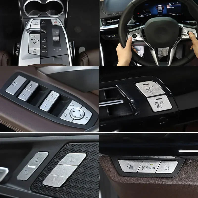 BMW X1 U11 2023 Aluminiumlegering Silver Dörrlås Klistermärke Set